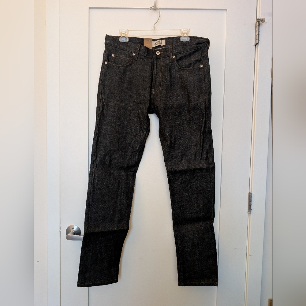 Naked & Famous Denim Straight Men's Jeans - Dark Indigo Black